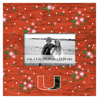 Miami Hurricanes Floral 10x10 Frame
