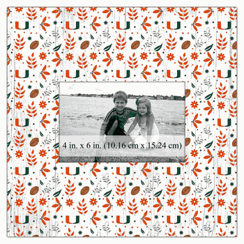 Miami Hurricanes Floral Pattern 10x10 Frame