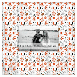 Miami Hurricanes Floral Pattern 10x10 Frame
