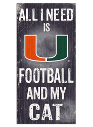 Miami Hurricanes Football and My Cat 6x12 Sign