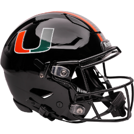 Miami Hurricanes Full Size Authentic SpeedFlex Football Helmet Black