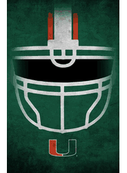 Miami Hurricanes Ghost Helmet 17x26