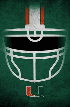 Miami Hurricanes Ghost Helmet 17x26