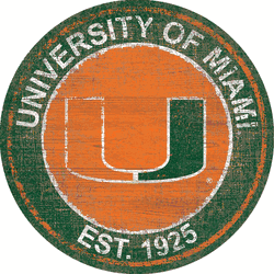 Miami Hurricanes Heritage Logo Round Sign