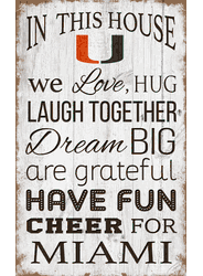 Miami Hurricanes In This House 11x19 Sign