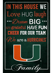Miami Hurricanes In This House 17x26