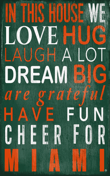 Miami Hurricanes In This House Sign