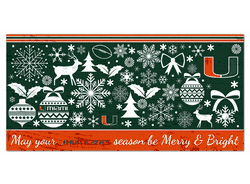 Miami Hurricanes Merry and Bright 6x12 Sign