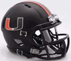 Miami Hurricanes NCAA Mini Speed Football Helmet 2017 Nights Alt