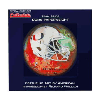 Miami Hurricanes Paperweight Domed