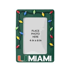 Miami Hurricanes Picture Frame with Holiday Lights