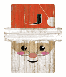 Miami Hurricanes Santa Ornament