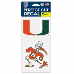 Miami Hurricanes Set of 2 Die Cut Decals