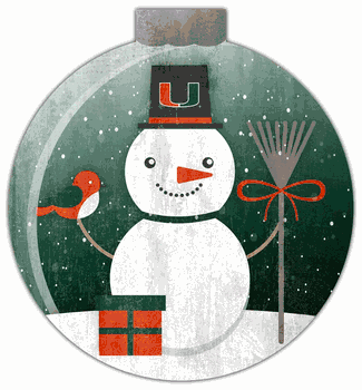 Miami Hurricanes Snowglobe 12in Wall Art