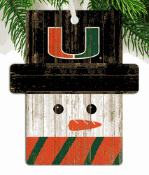 Miami Hurricanes Snowman Ornament