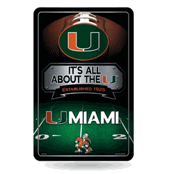 Miami Hurricanes Standard 11" x 17" Home Decor Sign