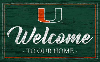 Miami Hurricanes Team Color Welcome 11x19 Sign