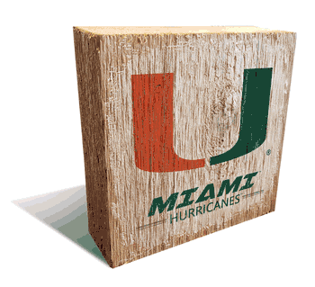 Miami Hurricanes Team Logo Block 6X6