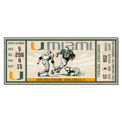 Miami Hurricanes Ticket Runner Rug - 30in. x 72in.