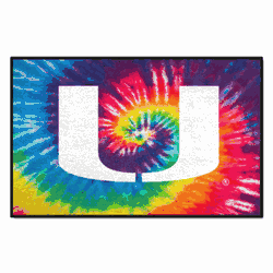 Miami Hurricanes Tie Dye Starter Mat Accent Rug - 19in. x 30in.