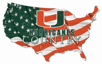 Miami Hurricanes USA Shape Flag Cutout
