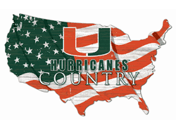 Miami Hurricanes USA Shape Flag Cutout