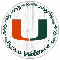 Miami Hurricanes Welcome 12in Circle