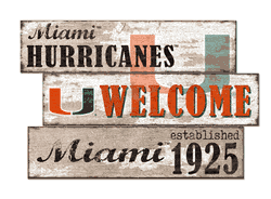 Miami Hurricanes Welcome 3 Plank