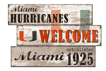 Miami Hurricanes Welcome 3 Plank