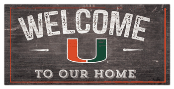 Miami Hurricanes Welcome Distressed 6 x 12