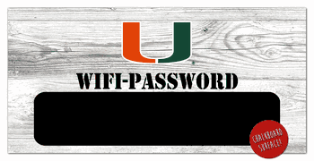 Miami Hurricanes Wifi Password 6x12 Sign