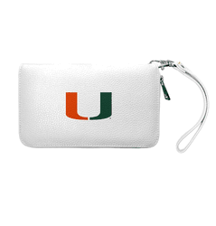 Miami Hurricanes Zip Organizer Wallet Pebble White