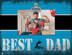 Miami Marlins 10" x 8" Best Dad with Stripe Clip Frame