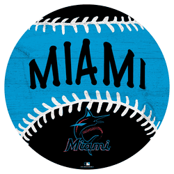 Miami Marlins 12" Baseball Cutout Sign with City Name