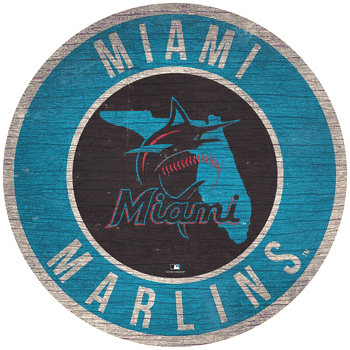 Miami Marlins 12 in. Circle w/ State Sign