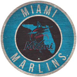 Miami Marlins 12 in. Circle w/ State Sign