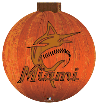 Miami Marlins 12 in. Halloween Pumpkin Sign