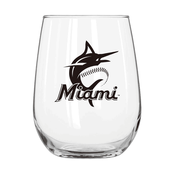 Miami Marlins 16oz Gameday Curved Beverage Glass