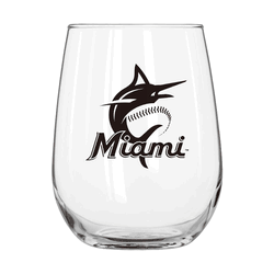 Miami Marlins 16oz Gameday Curved Beverage Glass