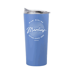 Miami Marlins 20oz Retro Script Arctic Powder Coat Tumbler
