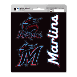 Miami Marlins 3 Piece Decal Sticker Set