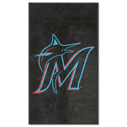Miami Marlins 3X5 High-Traffic Mat with Durable Rubber Backing - Portrait Orientation