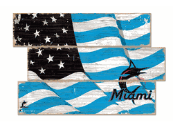 Miami Marlins American Flag 3 Plank