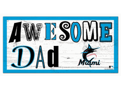 Miami Marlins Awesome Dad 6x12 Sign