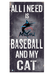 Miami Marlins Baseball and My Cat 6x12 Sign