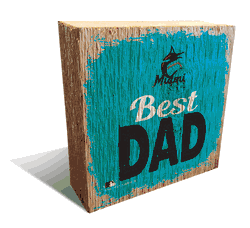 Miami Marlins Best Dad 6x6 Wood Block