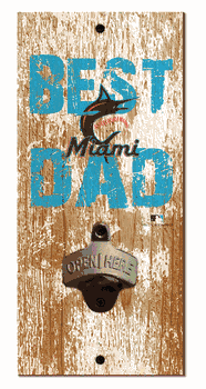 Miami Marlins Best Dad Bottle Opener  Wood Sign