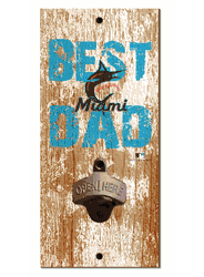 Miami Marlins Best Dad Bottle Opener  Wood Sign
