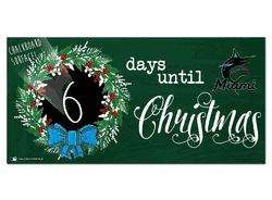 Miami Marlins Chalk Christmas Countdown 6x12 Sign