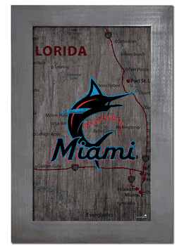 Miami Marlins City Map 11x19 Sign